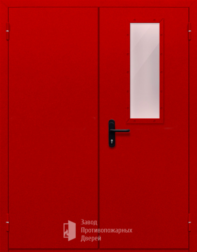Фото двери «Двупольная со стеклом (красная)» в Лыткарино