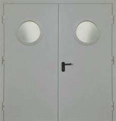 Фото двери «Двупольная с круглым стеклом EI-30» в Лыткарино