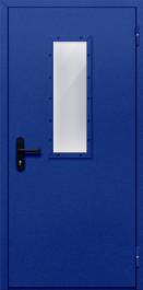 Фото двери «Однопольная со стеклом (синяя)» в Лыткарино
